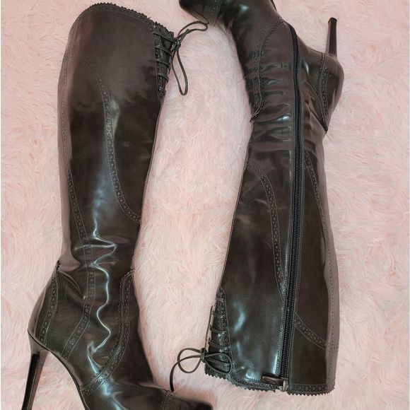 Icone Black Leather Knee High Boots – Size 37 (Made in Italy) - Picture 3 of 16